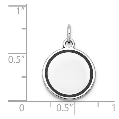 14K Weißgold 14K Weißgold mit Emaille.027 Stärke Kreisförmig Gravierbar Plättchen