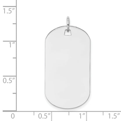 14K Weißgold Schlicht Gravierbar Erkennungsmarke Plättchen Charm