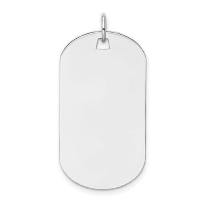 14K Weißgold Schlicht Gravierbar Erkennungsmarke Plättchen Charm