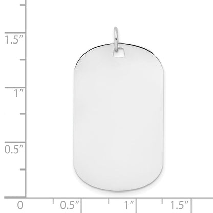 14K Weißgold Schlicht Gravierbar Erkennungsmarke Plättchen Charm