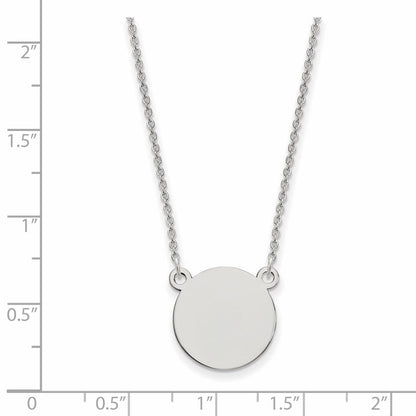 14K Weißgold.027 Stärke Kreisförmig Gravierbar Plättchen 18 Halskette