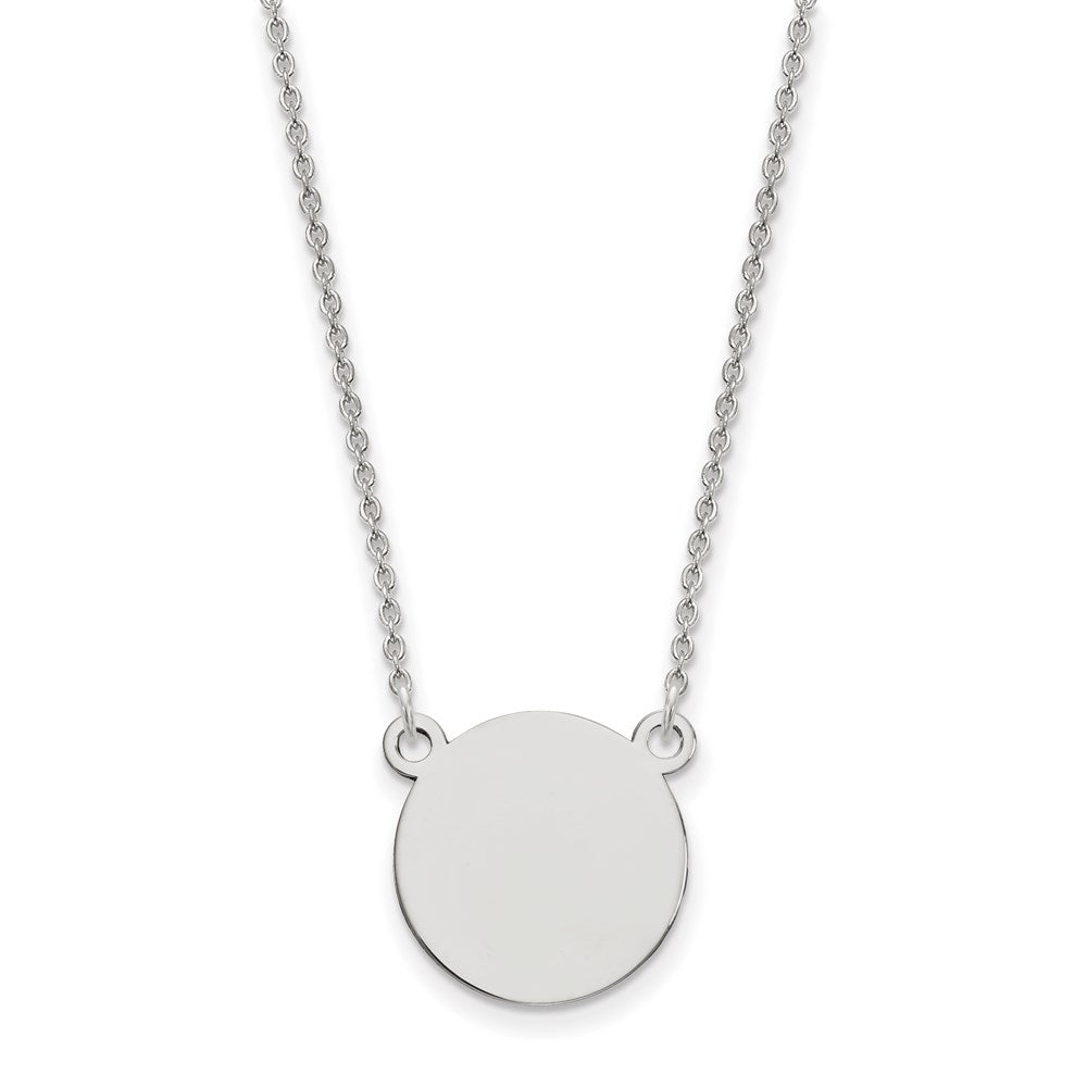 14K Weißgold.027 Stärke Kreisförmig Gravierbar Plättchen 18 Halskette