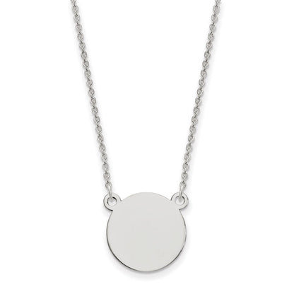 14K Weißgold.027 Stärke Kreisförmig Gravierbar Plättchen 18 Halskette