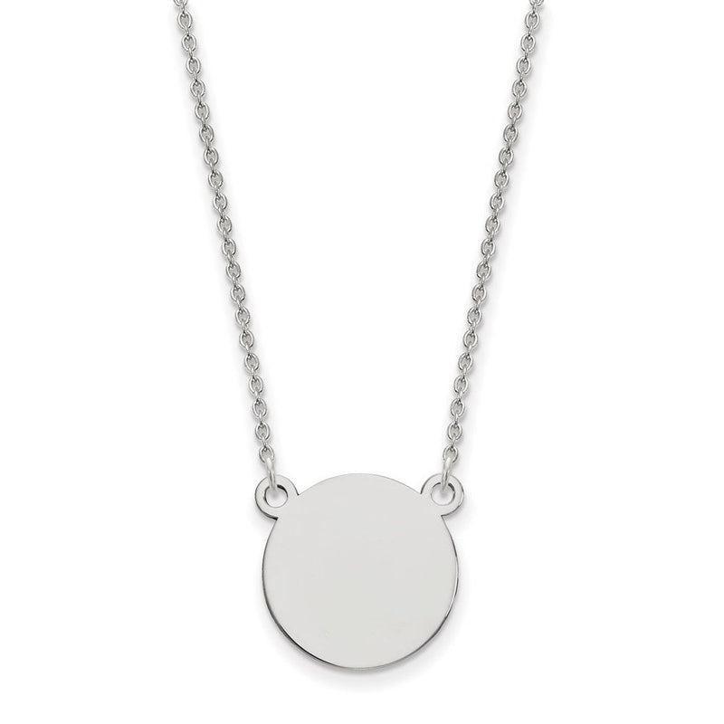 14K Weißgold.027 Stärke Kreisförmig Gravierbar Plättchen 18 Halskette