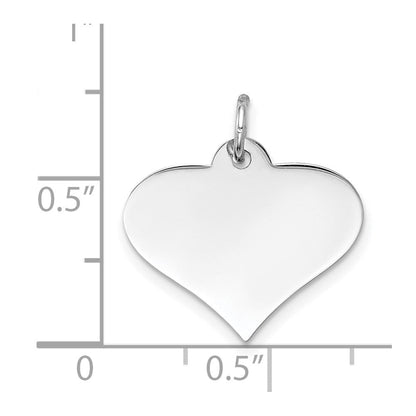 14K Weißgold Schlicht Gravierbar Herz Plättchen Charm