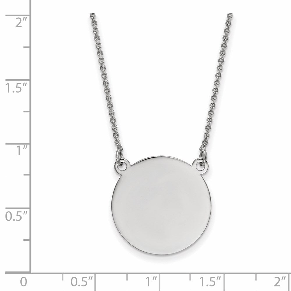 14K Gelbgold Weiß.027 Stärke Kreisförmig Gravierbar Plättchen 18 Halskette