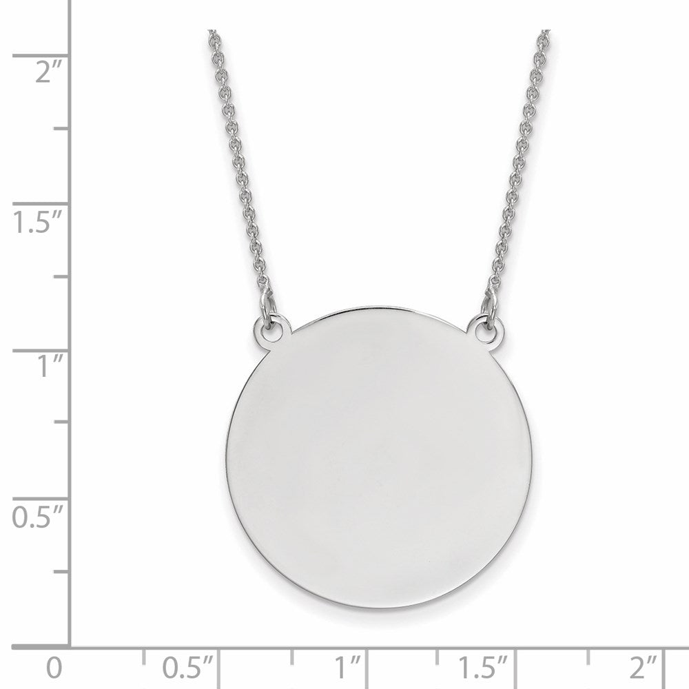 14K Weißgold.018 Stärke Kreisförmig Gravierbar Plättchen 18 Halskette