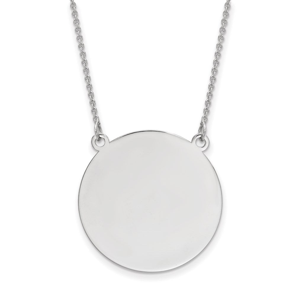 14K Weißgold.018 Stärke Kreisförmig Gravierbar Plättchen 18 Halskette
