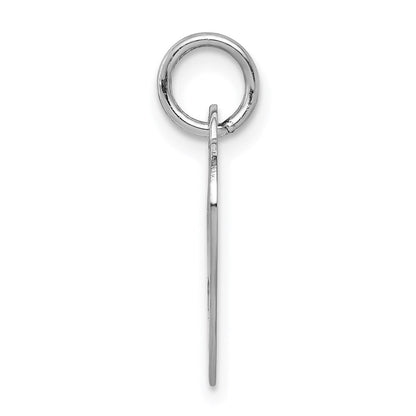 14K Weißgold Schlicht Gravierbar Herz Plättchen Charm