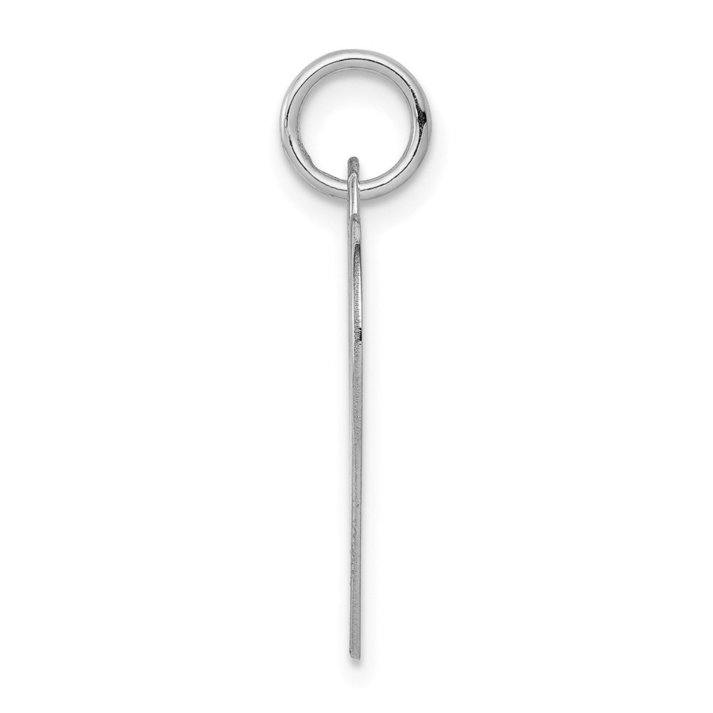 14K Weißgold Schlicht Gravierbar Herz Plättchen Charm