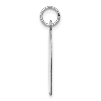 14K Weißgold 14K Weiß Schlicht Mittel.011 Depth Zugewandt Left Gravierbar Mädchen Charm