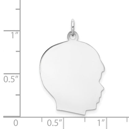 14K Weißgold 14K Weiß Schlicht Groß.011 Depth Zugewandt Right Gravierbar Junge Charm