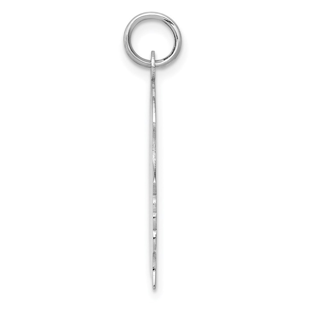 14K Weißgold 14K Weiß Schlicht Groß.011 Depth Zugewandt Right Gravierbar Mädchen Charm