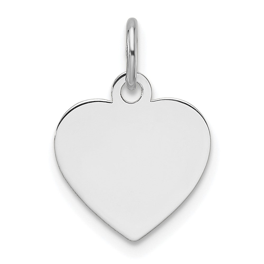 14K Weißgold Schlicht Gravierbar Herz Charm