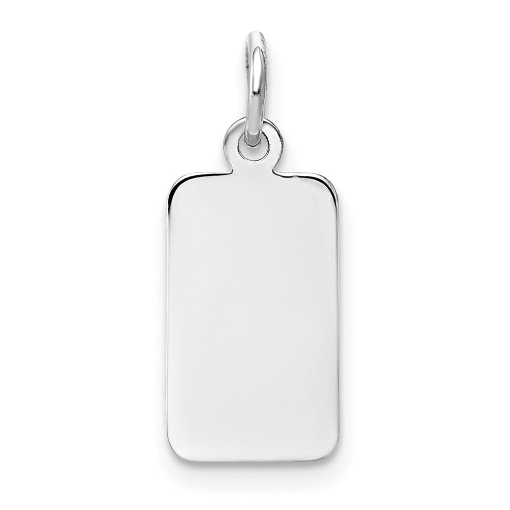 14K Weißgold Schlicht Rectangular Gravierbar Charm