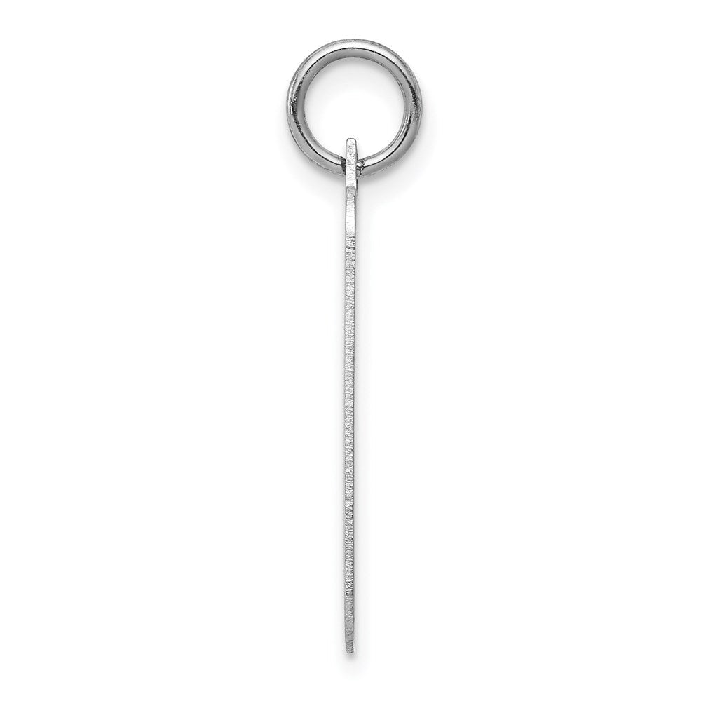 14K Weißgold Schlicht Rectangular Gravierbar Charm