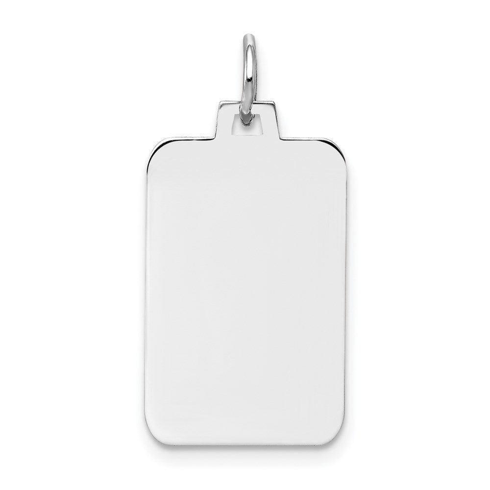 14K Weißgold Schlicht Rectangular Gravierbar Charm