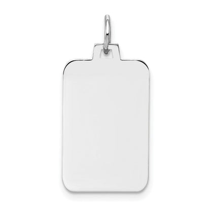 14K Weißgold Schlicht Rectangular Gravierbar Charm