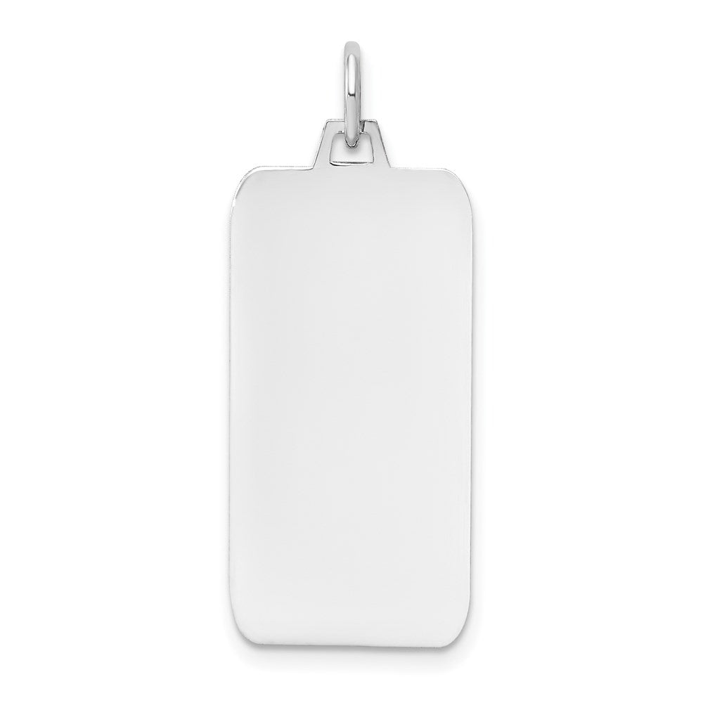 14K Weißgold Schlicht Rectangular Gravierbar Charm