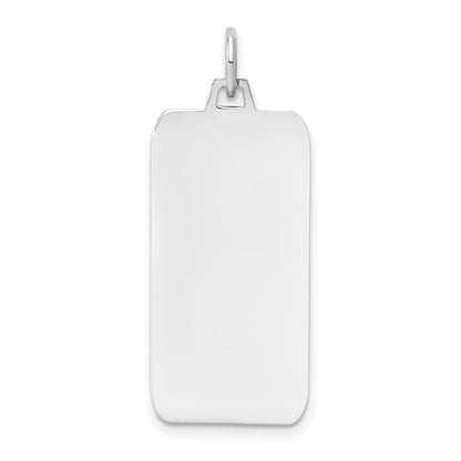 14K Weißgold Schlicht Rectangular Gravierbar Charm