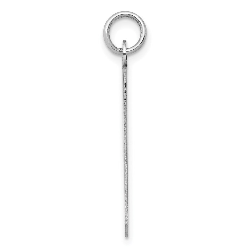 14K Weißgold Schlicht Rectangular Gravierbar Charm