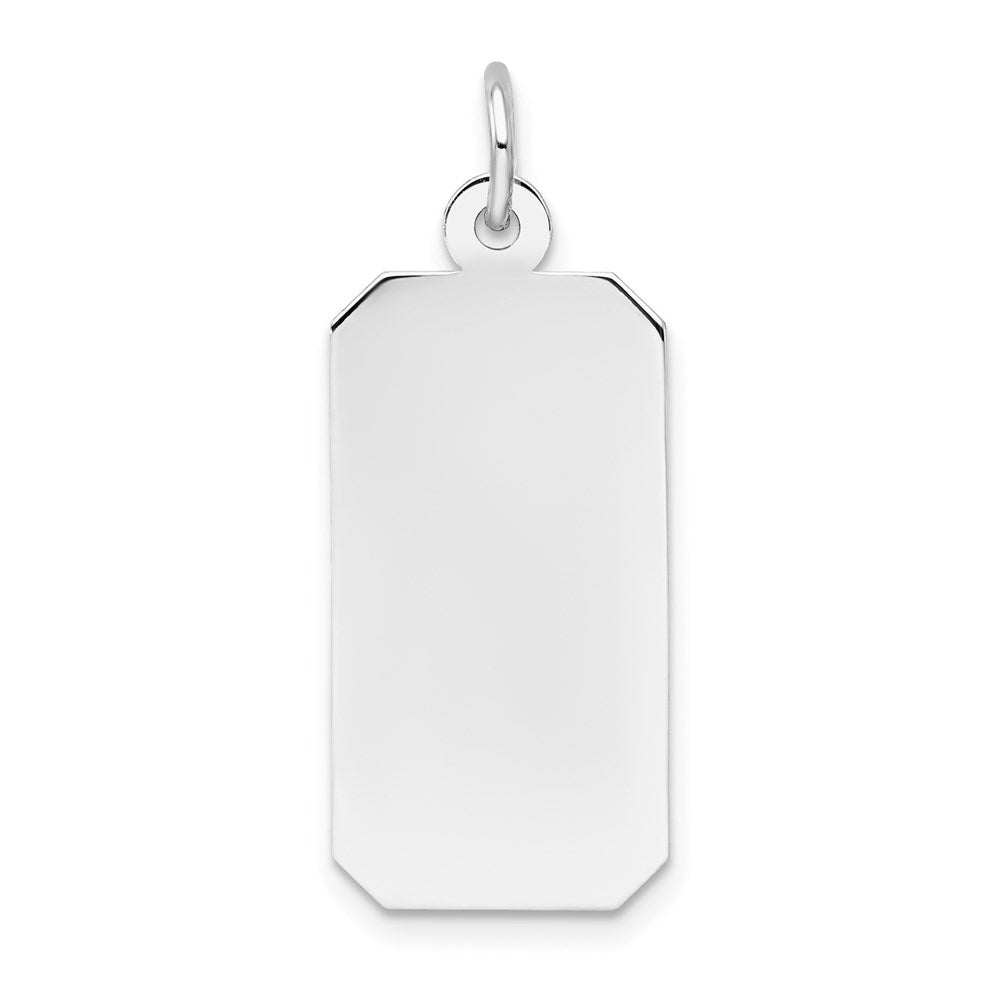 14K Weißgold Schlicht Rectangular Gravierbar Charm