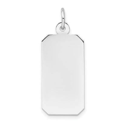 14K Weißgold Schlicht Rectangular Gravierbar Charm