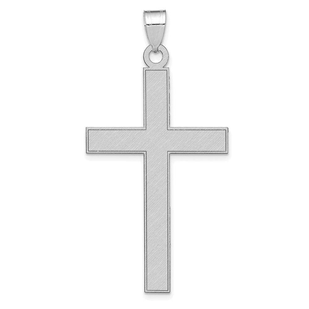 14K Weißgold Kreuzanhänger mit Florentiner Satinfinish