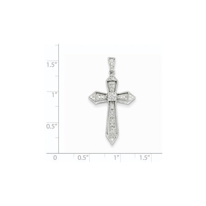 14K Weißgold Diamant-Passionskreuz-Anhänger