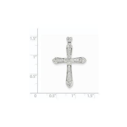 14k Weißgold Diamant-Kreuzanhänger