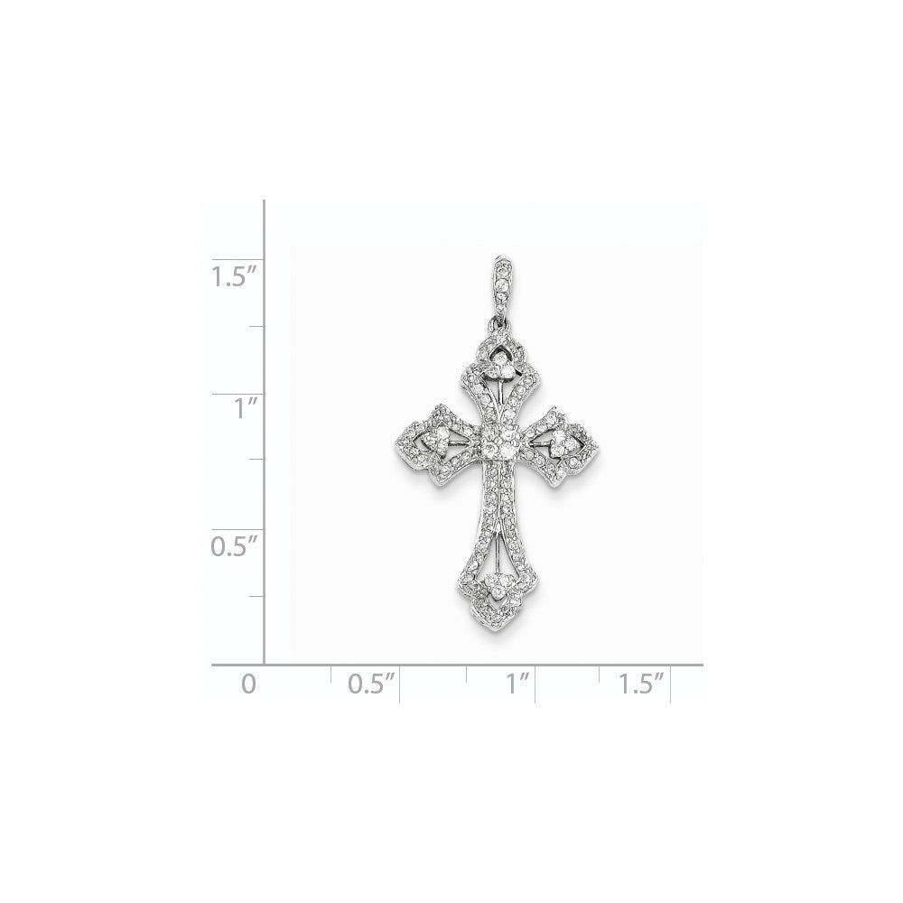 14 K Weißgold Diamant-Kreuz-Anhänger
