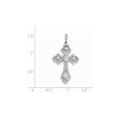 14 K Weißgold Diamant-Kreuz-Anhänger