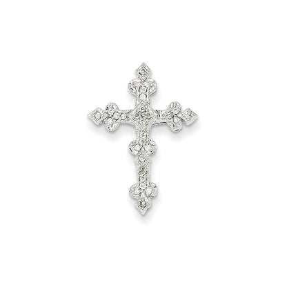14K Weißgold Diamant-Filigran-Kreuzanhänger