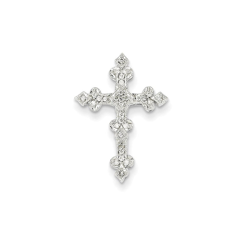 14K Weißgold Diamant-Filigran-Kreuzanhänger