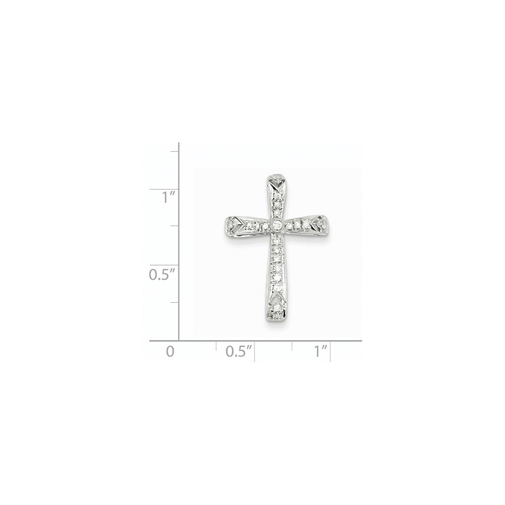 14K Weißgold Diamant-Filigran-Kreuzanhänger