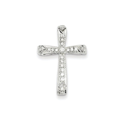 14K Weißgold Diamant-Filigran-Kreuzanhänger
