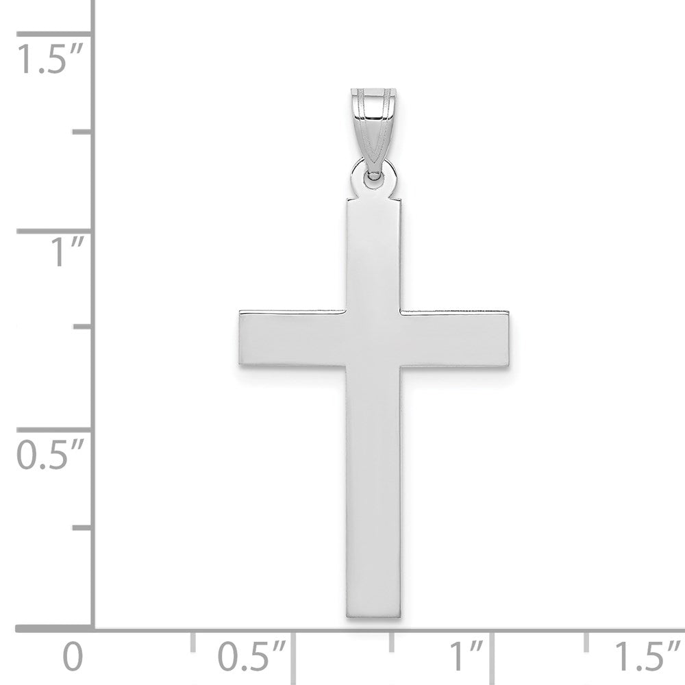 14K Weißgold Polierter Kreuz-Anhänger