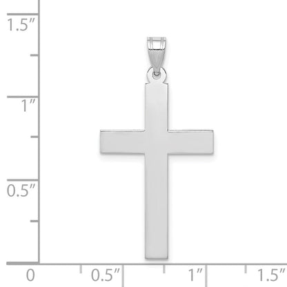 14K Weißgold Polierter Kreuz-Anhänger