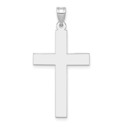 14K Weißgold Polierter Kreuz-Anhänger