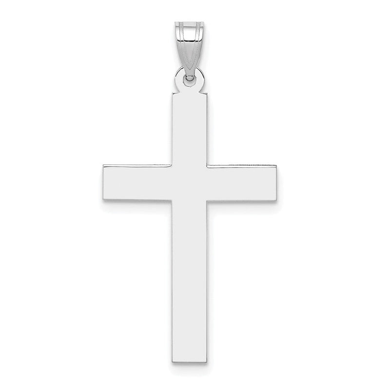 14K Weißgold Polierter Kreuz-Anhänger