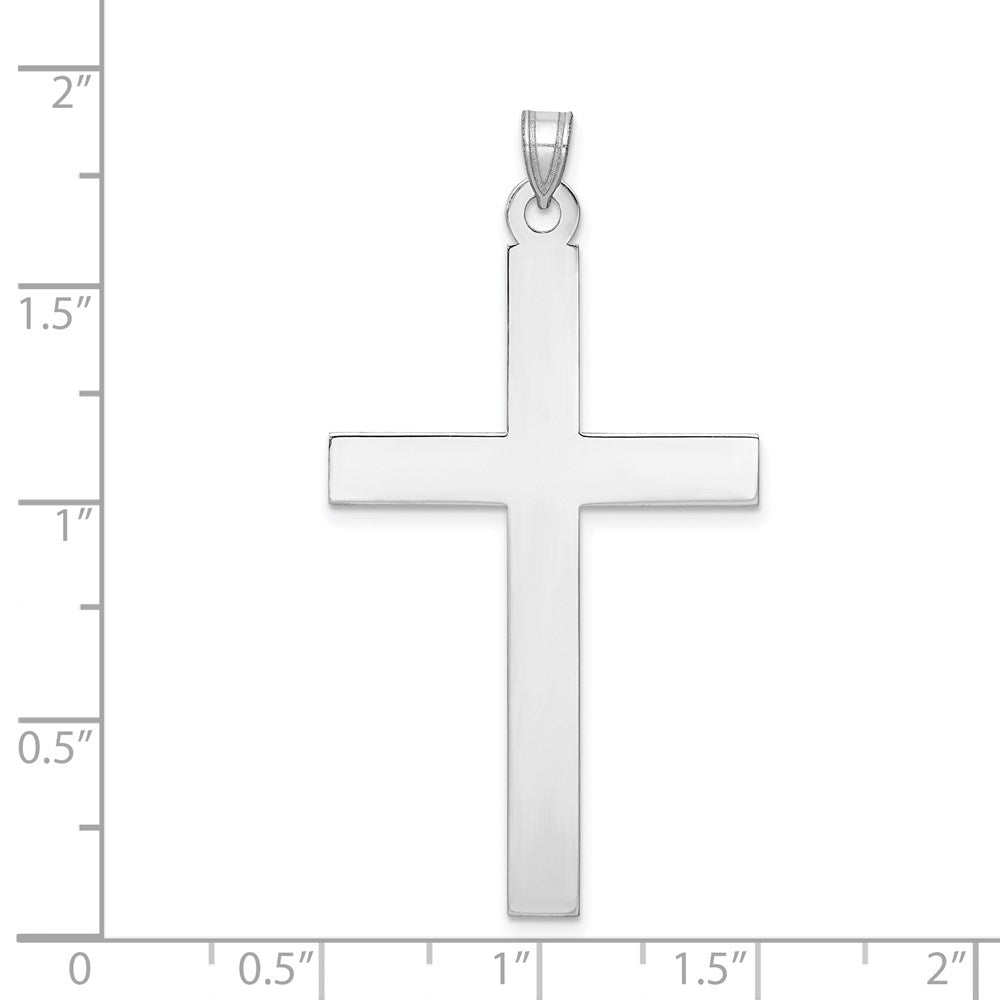 14K Weißgold Kreuz-Anhänger, poliert