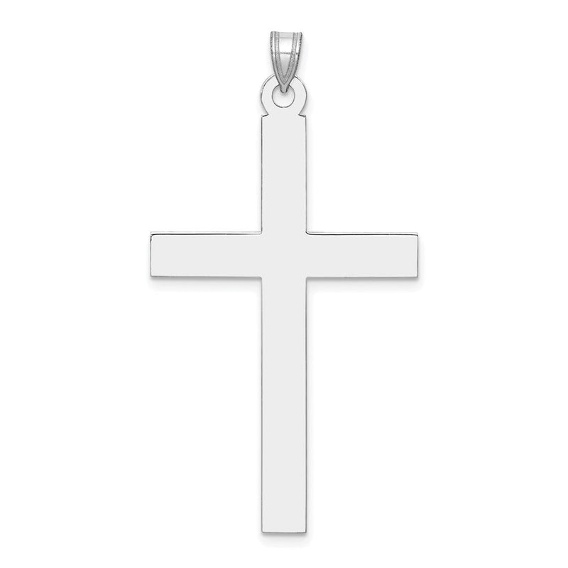14K Weißgold Kreuz-Anhänger, poliert