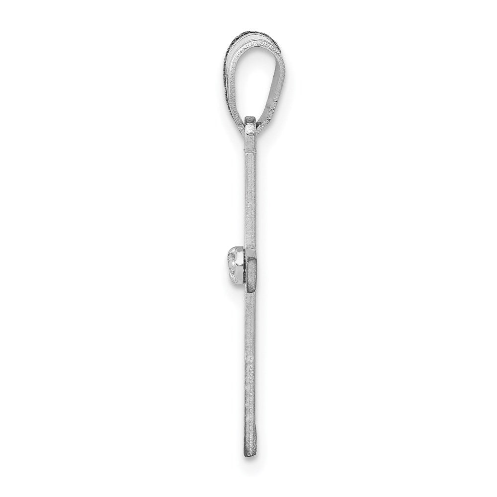 14 Karat Weißgold Diamant-Kreuzanhänger mit 0,01 ct
