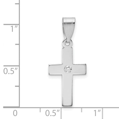 14K Weißgold Diamant-Kreuzanhänger, 0,01 ct