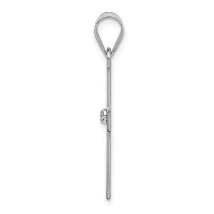 14K Weißgold Diamant-Anhänger Kreuz, 0,02 ct