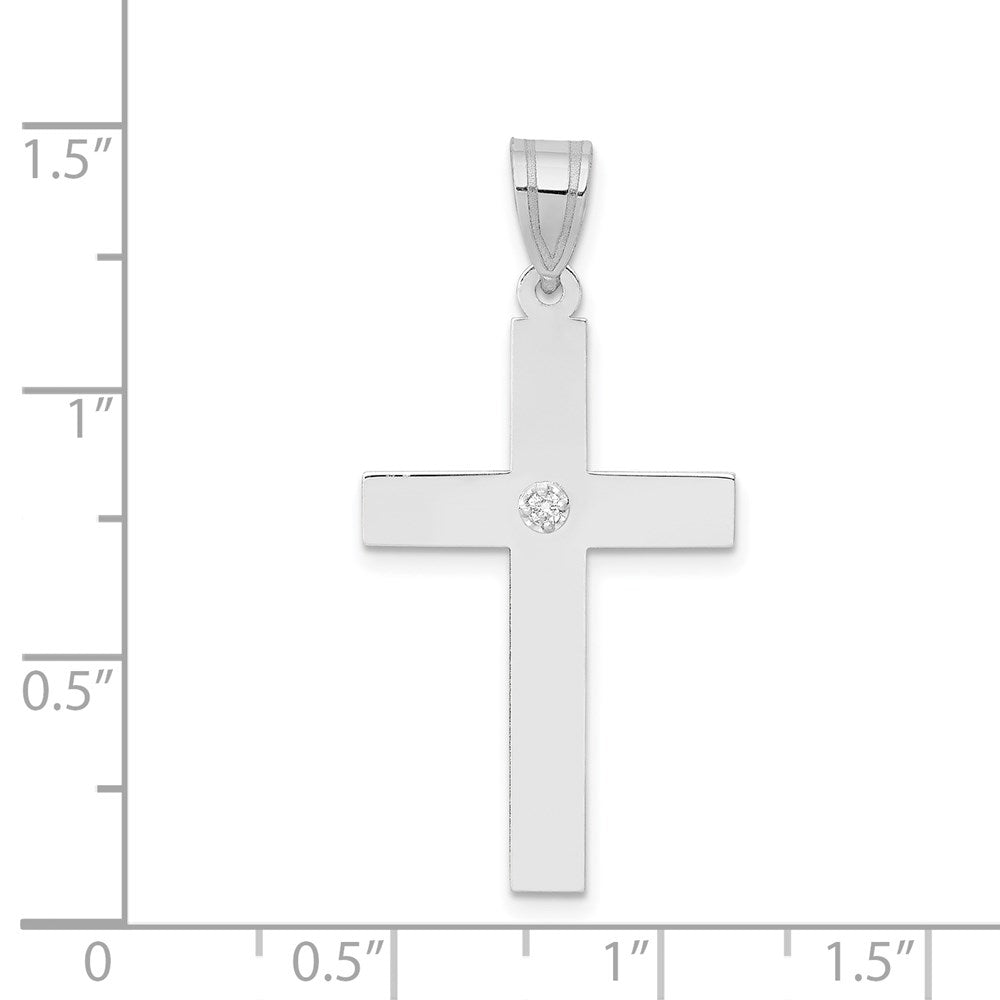 14 Karat Weißgold Diamant-Anhänger „Kreuz" mit 0,02 ct