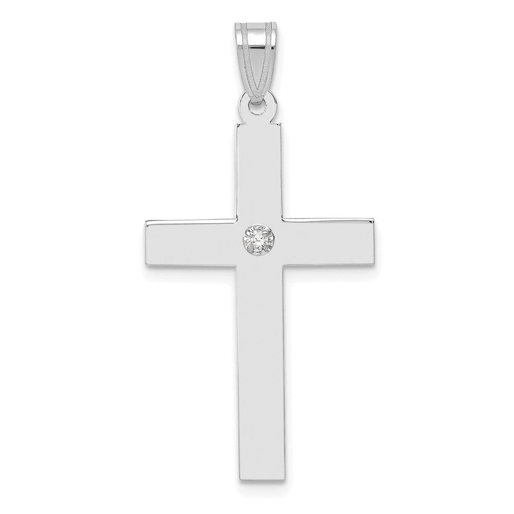 14 Karat Weißgold Diamant-Anhänger „Kreuz" mit 0,02 ct