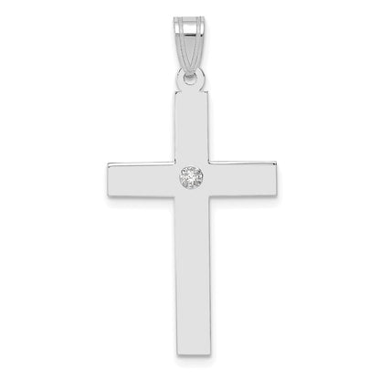 14 Karat Weißgold Diamant-Anhänger „Kreuz" mit 0,02 ct