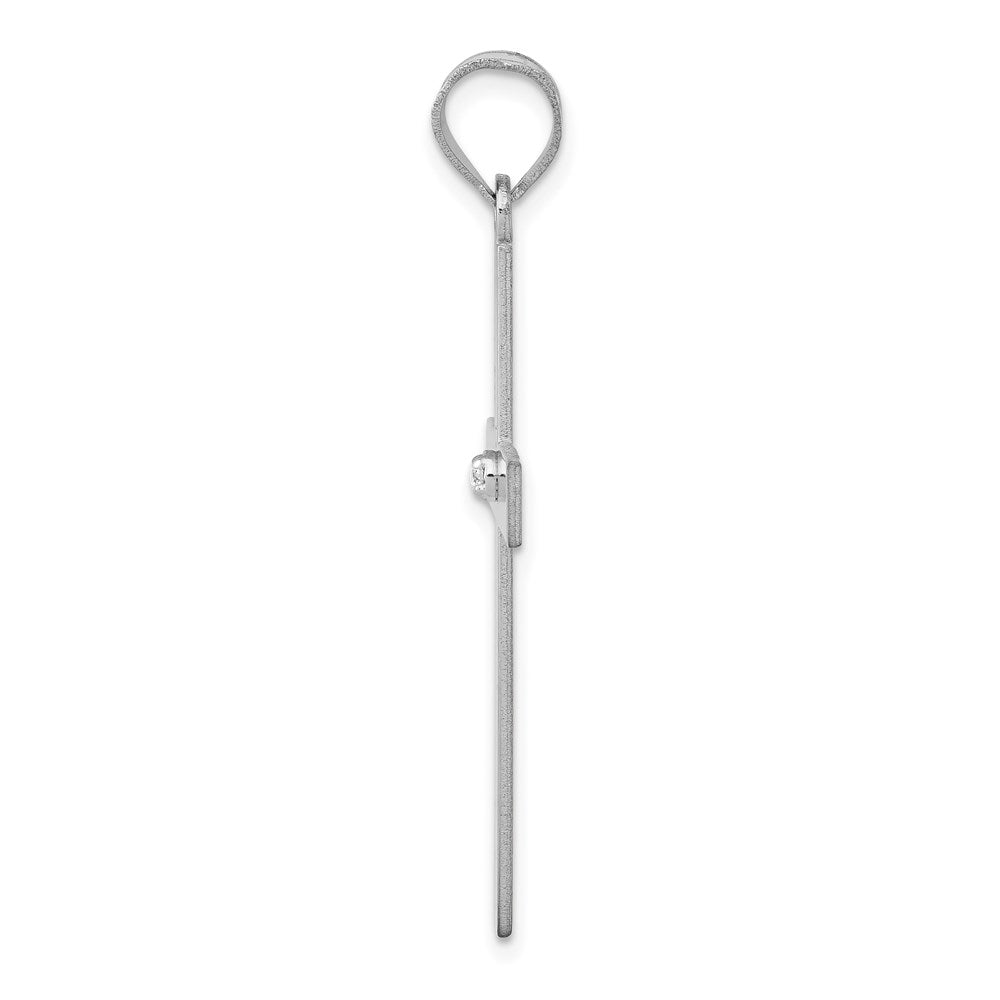 14K Weißgold Kreuzanhänger mit 0,02 ct. Diamant