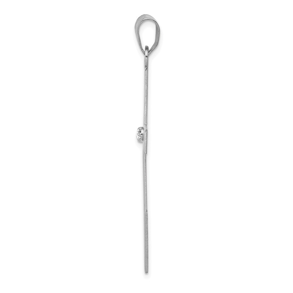14K Weißgold Diamant-Kreuzanhänger, 0,03 ct
